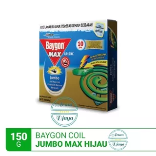 Baygon Coil Jumbo Max Hijau Green 10Hr 150g - Baygon Obat Anti Nyamuk Bakar