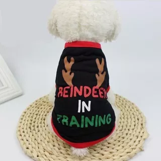 CLEARANCE SALE - Reindeer Shirt // Baju Anjing Kucing | Baju Natal Anjing Kucing | Kaos Anjing Kucing | Kaos Natal Anjing Kucing