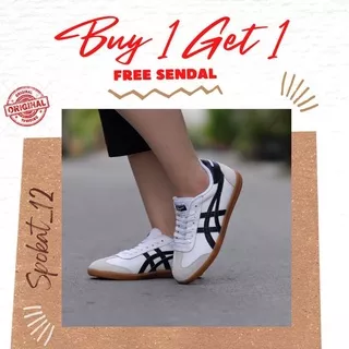 Sepatu Pria Wanita Ontska Tiger Tokuten White Black Sol Gum 100% Original