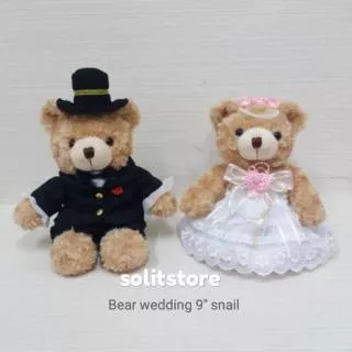 Boneka Wedding / Boneka Teddy Bear Wedding Couple (2pcs) Souvenir Nikah Boneka Lempar Nikah Import4