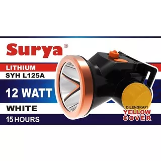 Senter Kepala Surya Super Led 12w 12 Watt SYH L125A Yellow Cover Cas Baterai Lithium