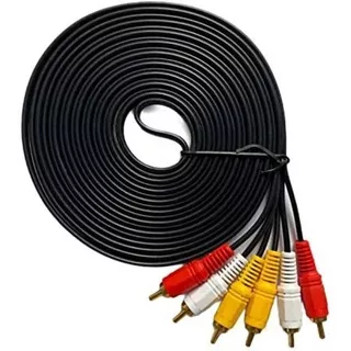 Kabel 3 RCA To 3 RCA 10 Meter Gold Plated / Kabel RCA To RCA 10m Audio Video Vcd Dvd