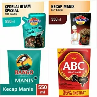 Kecap Manis ABC 520 ml / Kecap Bango / Kecap Sedaap 550ml.