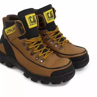 NEW  Sepatu Caterpillar Middle Boots Safety UJUNG BESI PDL PDH TNI POLRI PROYEK LAPANGAN INDUSTRI C@