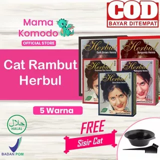 Pewarna Rambut Herbul Cat Rambut Hair Color Henna Coloring Warna Bleaching Free Sisir Rambut