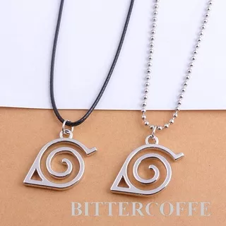 Kalung Rantai Liontin Anime Naruto Konoha Warna Hitam Gaya Jepang Untuk Cosplay
