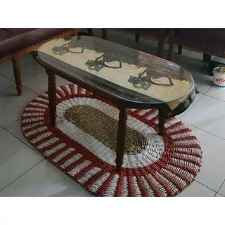 KARPET OVAL uk 60x120 / rug / rug anyaman / karpet anyaman / karpet