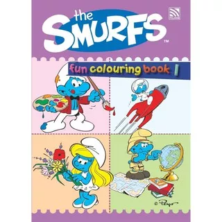 Buku Mewarnai Anak PAUD/TK Inggris : The Smurfs Fun Colouring Book