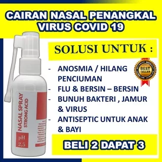 Nasal spray strong acid ph 2,5 obat anosmia hilang indra penciuman spray hidung anti virus covid 19