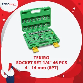  Tekiro Socket Set 1/4 Inch 46 Pcs (4-14 Mm) 6Pt / Tekiro Sock Set 46 Pcs