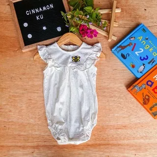 baju bayi jumper / romper katun patch bordir jahit jumpsuit baby newborn