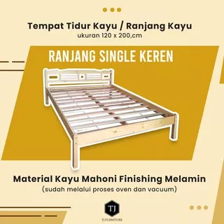Ranjang Kayu / Kasur / Medium Uk 120 x 200 cm Premium Berkualitas Termurah - By Tj.furniture
