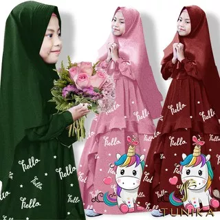 Gamis Anak - Baju Anak Perempuan - Baju Muslim Anak Perempuan - Gamis Anak Bergo - Hiao - Lexoir