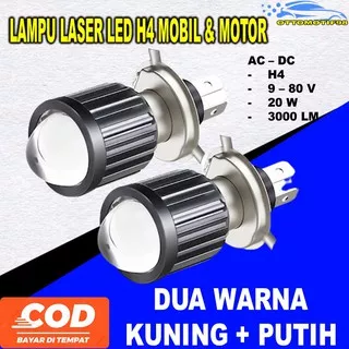 Bolham Boklam Lampu Lapu Headlamp Head Lamp LED Utama Aksesoris Asesoris Acesoris Variasi Tambahan Motor Mobil Toyota Daihatsu Suzuki Avp Carry Futura Avanza Xenia Inova Agya Aila Sigra Calya Rush Terios D2 H4 Laser 2 Warna Putih Kuning Super Terang murah