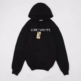 JAKET HOODIE JUMPER CASUAL & HYPEBEAST CARHARTT HITAM PREMIUM FULL TAG & LABEL