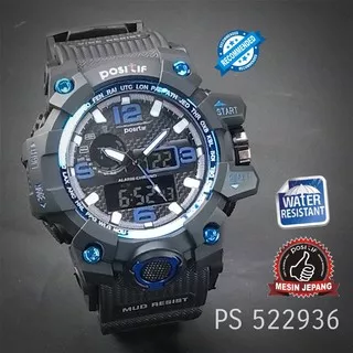 Positif 522936 Jam Tangan Pria Digital Analog Sport Double Time 100% Anti Air