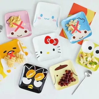 PIRING KOTAK KERAMIK ORI SANRIO JAPAN HELLO KITTY MELODY KEROPI CINNAMONROLL POMPURIN TWINSTAR / PIRING LEPEK