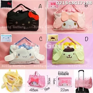 Foldable Travelling Bag / Tas Travel Lipat Hello Kitty Melody Cinnamonroll Pompom Purin AT021548