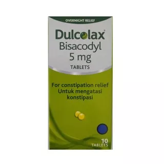 DULCOLAX Tablet Bisacodyl 5 mg 10 Tablet/Obat pencahar/Obat susah BAB/Obat langsing/Langsing perut