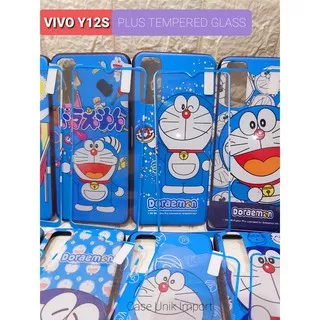 Vivo Y21 Y21T Y21S Y33S Y12S Y20 Y20i Y20s Y20G Softcase Doraemon Free TG Tempered Glass 1set 360 Fuze Case Full Dora TPU