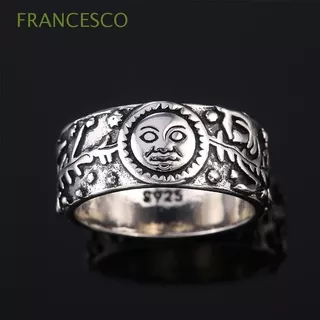 FRANCESCO Accessories Finger Rings Creative Couple Jewelry Sun Rings Women Leaves Punk Style Gifts Star Pattern Unisex Sun Moon