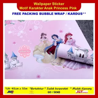 Wallpaper Sticker Dinding Karakter Anak Princess Pink Walpaper Stiker