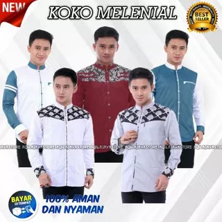 Baju Koko Hadroh Lengan panjang Original   | Baju Koko Dewasa Putih | Baju koko hadroh kombinasi batik