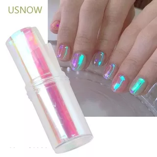 USNOW Roll Aurora Nail Art Sticker Reflective Broken Glass Paper Film Aurora Color Glass Paper Nails Decal Manicure Iridescent 1m DIY Nail Art