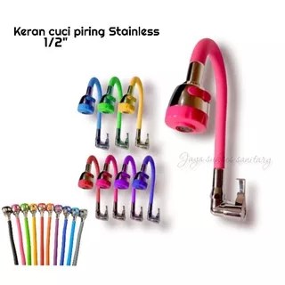 KRAN ANGSA FLEKSIBEL WARNA ENGKOL KRAN CUCI PIRING ROTASI 360° STAINLESS DAPUR WASTAFEL 1/2INCH