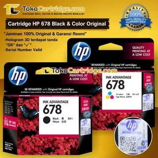 PAKET TINTA HP 678 BLACK+COLOUR Original 1015, 1515, 1518, 2515, 2545, 2548