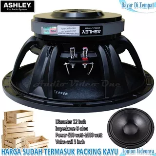 Speaker Ashley 12 Inch LF12V300 Speaker Komponen Voice Coil 3 Inch Power 600 Watt - 1000 Watt Original