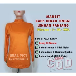 Warna 1-16 PREMIUM Manset Baju Kerah Tinggi Lengan Panjang Bahan Kaos Rayon Stretch Dalaman Muslimah Mangset Warna Lengkap Kekinian Best Price