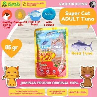 Wet Food Super Cat Adult Tuna 85 gr Makanan Kucing Basah