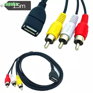 Kabel Adaptor 5feet/1.5m Usb 2.0 Female Ke 3 Rca Male Video A/V Camcorder