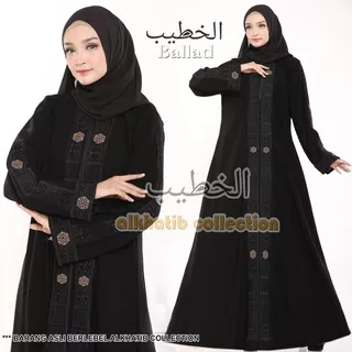 Abaya Ballad Ibu (Tersedia Couple Anak) Jetblack Alkhatib Collection