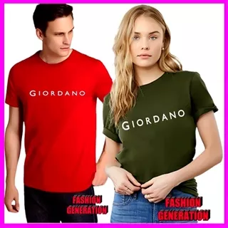 Baju Lebaran 2022 -  GIORDANO - Baju Kaos Atasan Wanita Pria - Cewek Cowok Dewasa - Baju Kaos Atasan Distro Keren Murah Lengan Pendek Kekinian Terbaru