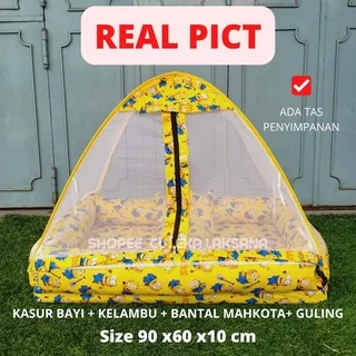 ( SAYANG ANAK ..SAYANG ANAK ) ! KASUR BAYI 1 SET LENGKAP MATRAS KELAMBU/KASUR BAYI BULU/KASUR BAYI/KASUR BAYI KELAMBU/KASUR Baby TENDA SET BANTAL CROWN + 2 GULING + Tas Puring Motif TERBARU BISA COD