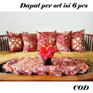 [?COD] PAKET SARUNG BANTAL SOFA BED KURSI 40x40 + TAPLAK MEJA Perlengkapan Dekorasi Hiasan Furniture Kamar Ruang Tamu Teras Aesthetic Rumah Minimalis Aneka Motif Dan Polos Embos