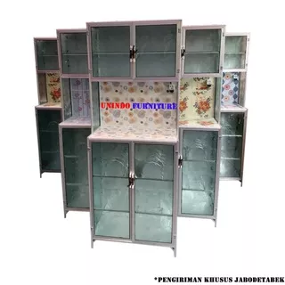 RAK PIRING LEMARI DAPUR ALUMINIUM MINI 2 PINTU (KHUSUS JADETABEK)