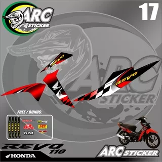 Striping Sticker Motor Honda  Revo 110 - Stiker Lis Variasi Revo Lama 2007 Desain Racing Roadrace Balap TS 17