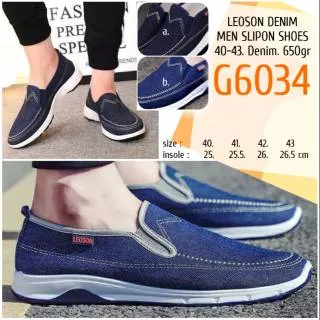 GIJ. G6034 
39-43 LEOSON DENIM MEN SLIPON SHOES SLIPON SEPATU PRIA DRIVER 
JT ST JSS 1603 101603