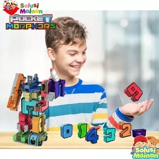 Mainan Anak Laki-laki TRANSFORMERS Pocket Morphers Number 0-9 / Angka 0-9 Emco MEGA BOTZ
