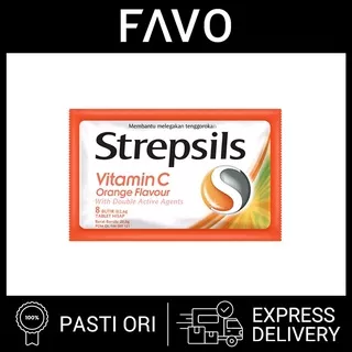 Strepsils Permen Pelega Tenggorokan Orange - 8 Butir