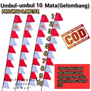 umbul-umbul 10mata(gelombang) / merah-putih / Bendera umbul-umbul