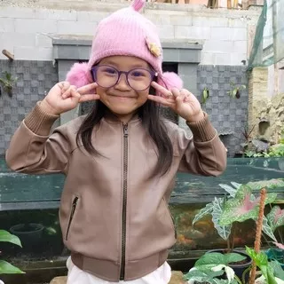 Jaket kulit anak laki laki perempuan model bomber bisa bayar ditempat