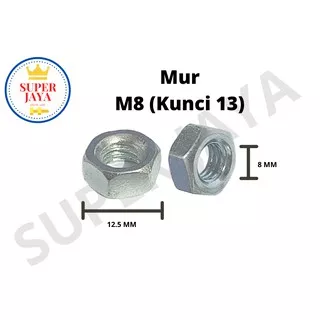 Mur hex nut hex mur hexagon M8 - 10 PCS