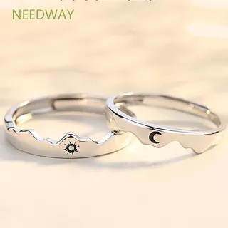NEEDWAY Adjustable Finger Ring Engagement Fashion Jewelry Couple Ring Wedding Moon Men Copper Woman Sun Open Ring