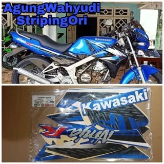 STIKER STRIPING LIS BODY MOTOR KAWASAKI NINJA R 2013 BIRU 150R 150