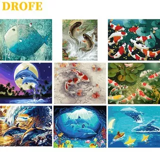 DROFE ?40x50cm?~fish collection~  Paint by Numbers kit for adult/ home decor wall art/ painting by number/ high quality DIY Painting by numbers / handmade painting on canvas