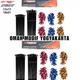 Ruji set Rujiset CRF 150 L ruji KLX 150 BF DTracker Ring 17 17 18 21 36 hole18 x 21 jari jari depan belakang ring 36 hole KLX CRF hitam biru hitam gold hitam merah FREEDAY AND SPC